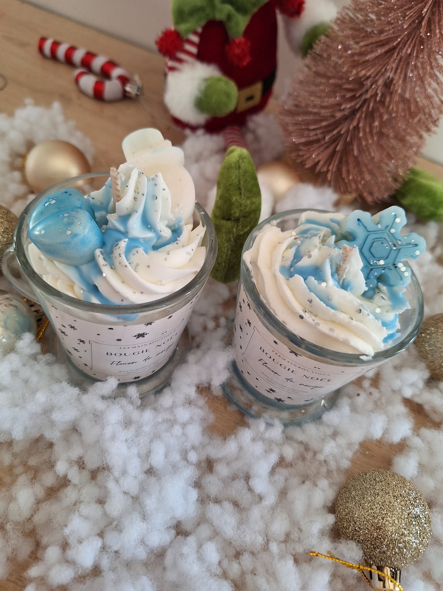 Bougie Noël Flocon de neige