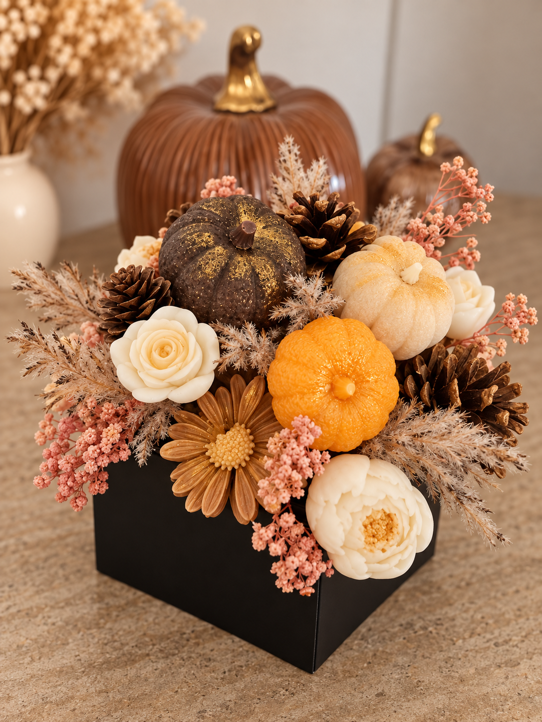 Bouquet bougie citrouille