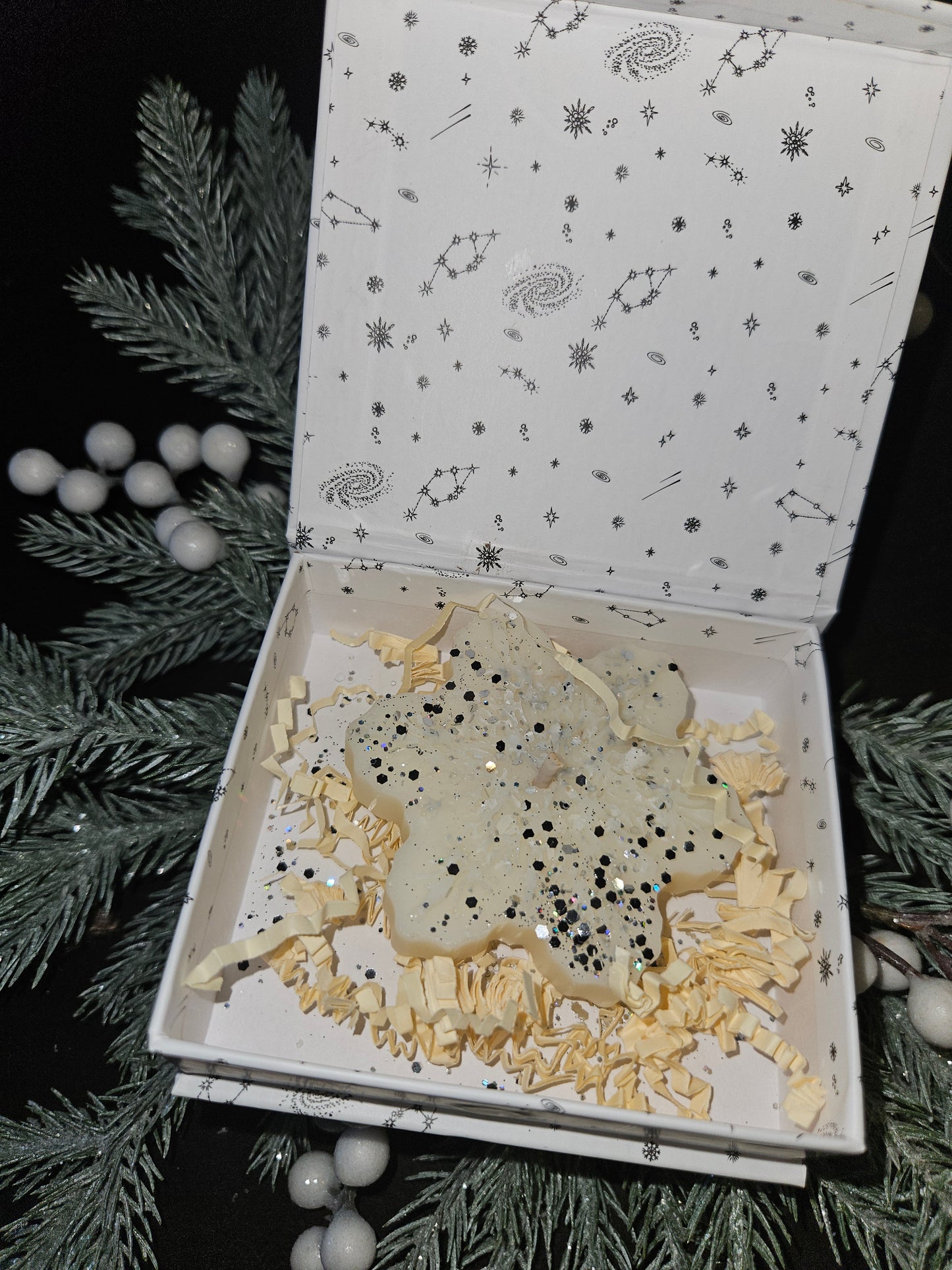 Flocon de neige avec sa boite