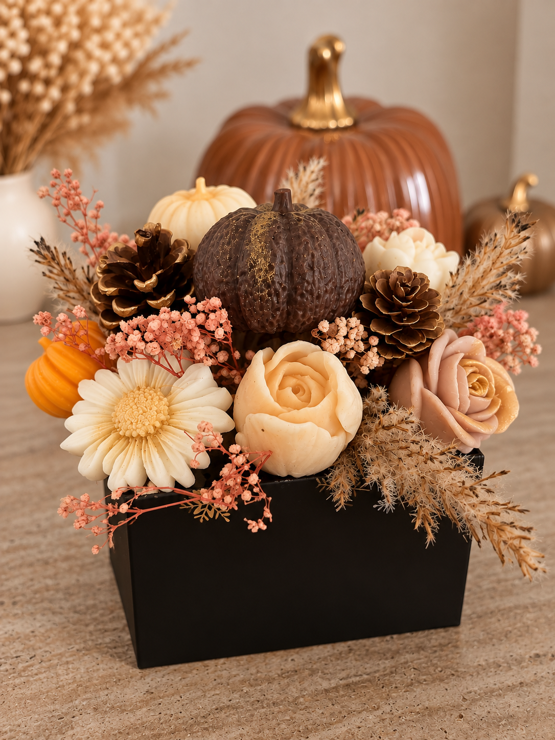 Bouquet bougie citrouille