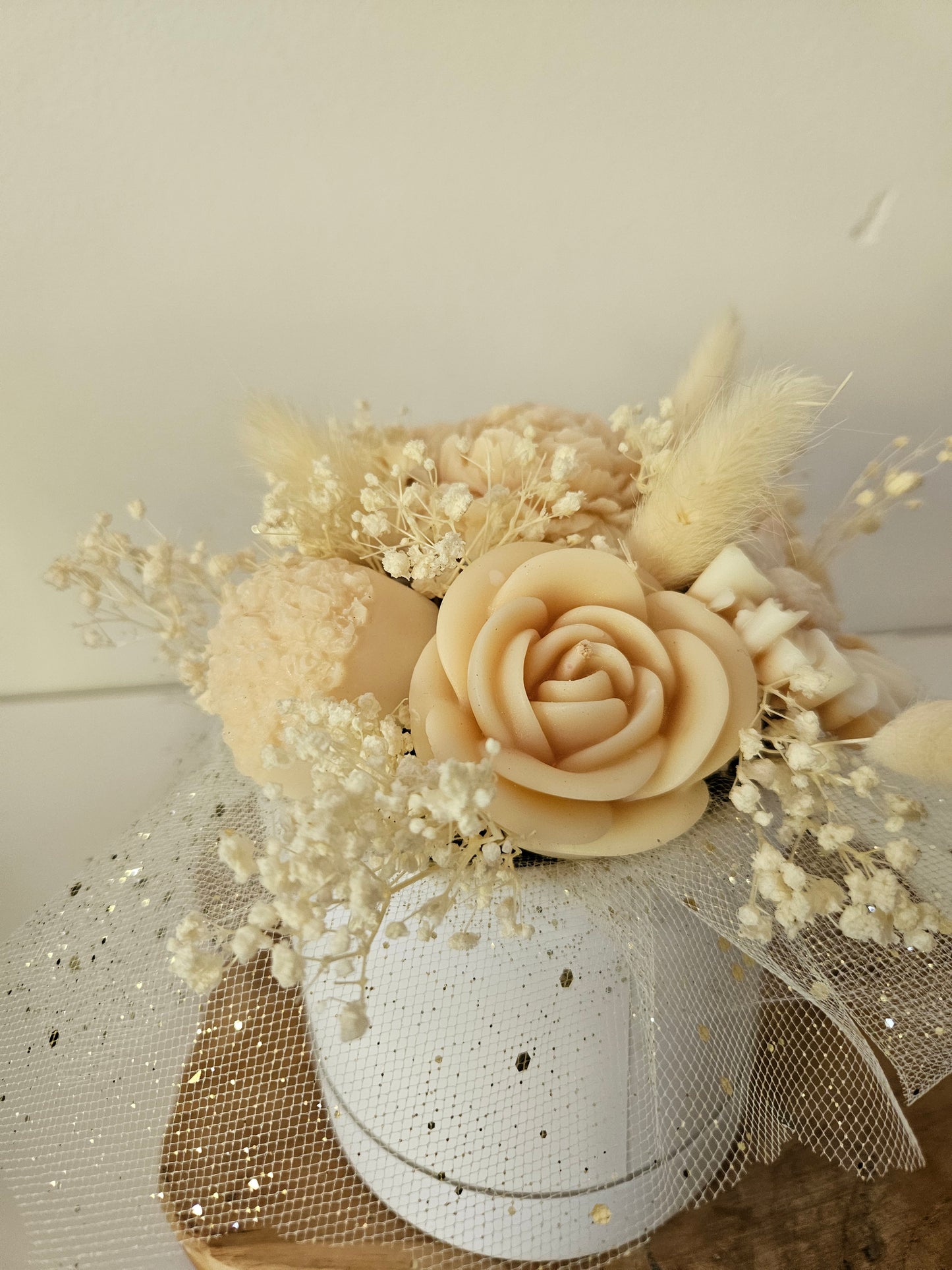 Bouquet boite creme