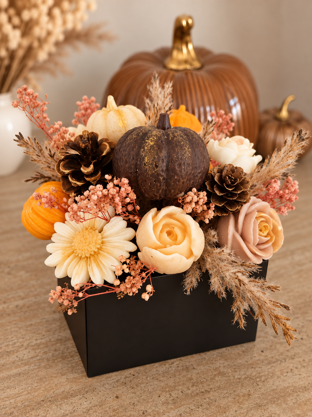 Bouquet bougie citrouille